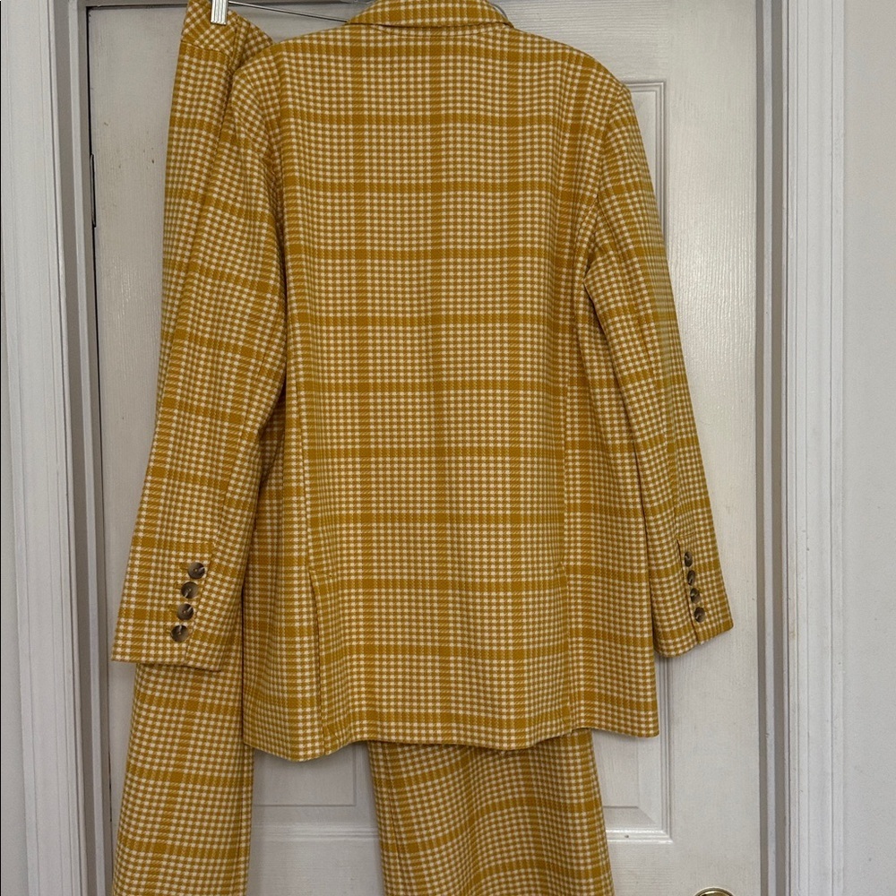 Anthropologie Retro Maeve Plaid Tartan Double-Breasted Blazer NWT, sz 14 - Picture 14 of 16